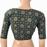 Ajrakh Cotton  Sweetheart neck Blouse,   Indigo blue,  BA1137 Ajrakh Cotton  Sweetheart neck Blouse,   Indigo blue,  BA1137