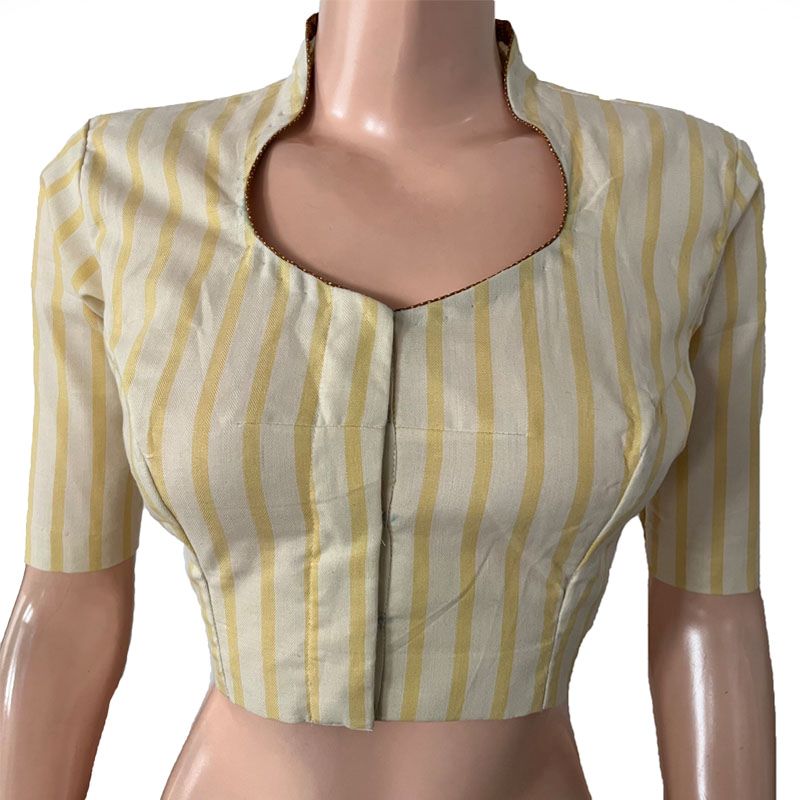 Yellow high neck blouse sale