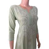 Rayon Cotton  Chikankari  Kurta, Pale Green, KC1033 Rayon Cotton  Chikankari  Kurta, Pale Green, KC1033