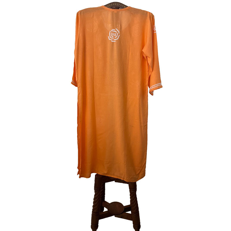 Rayon Cotton Straight cut Chikankari Kurta, Peach, KC1038