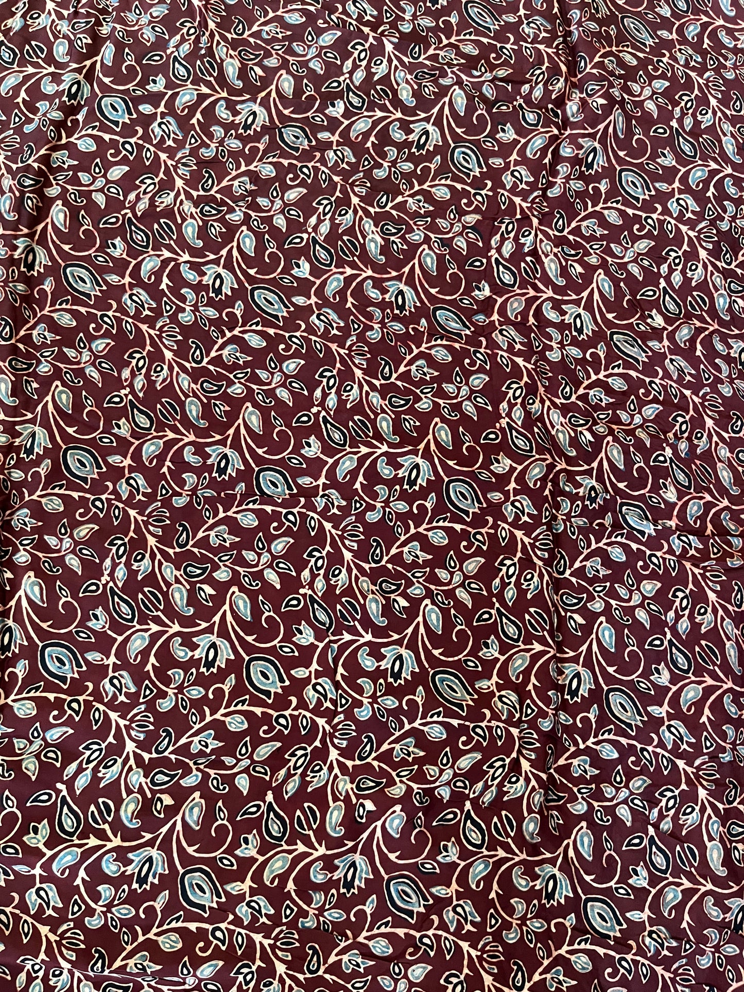 Deep Maroon & Brown Modal Silk Bandhani - Ajrakh Saree with Blouse Piece, SS1022