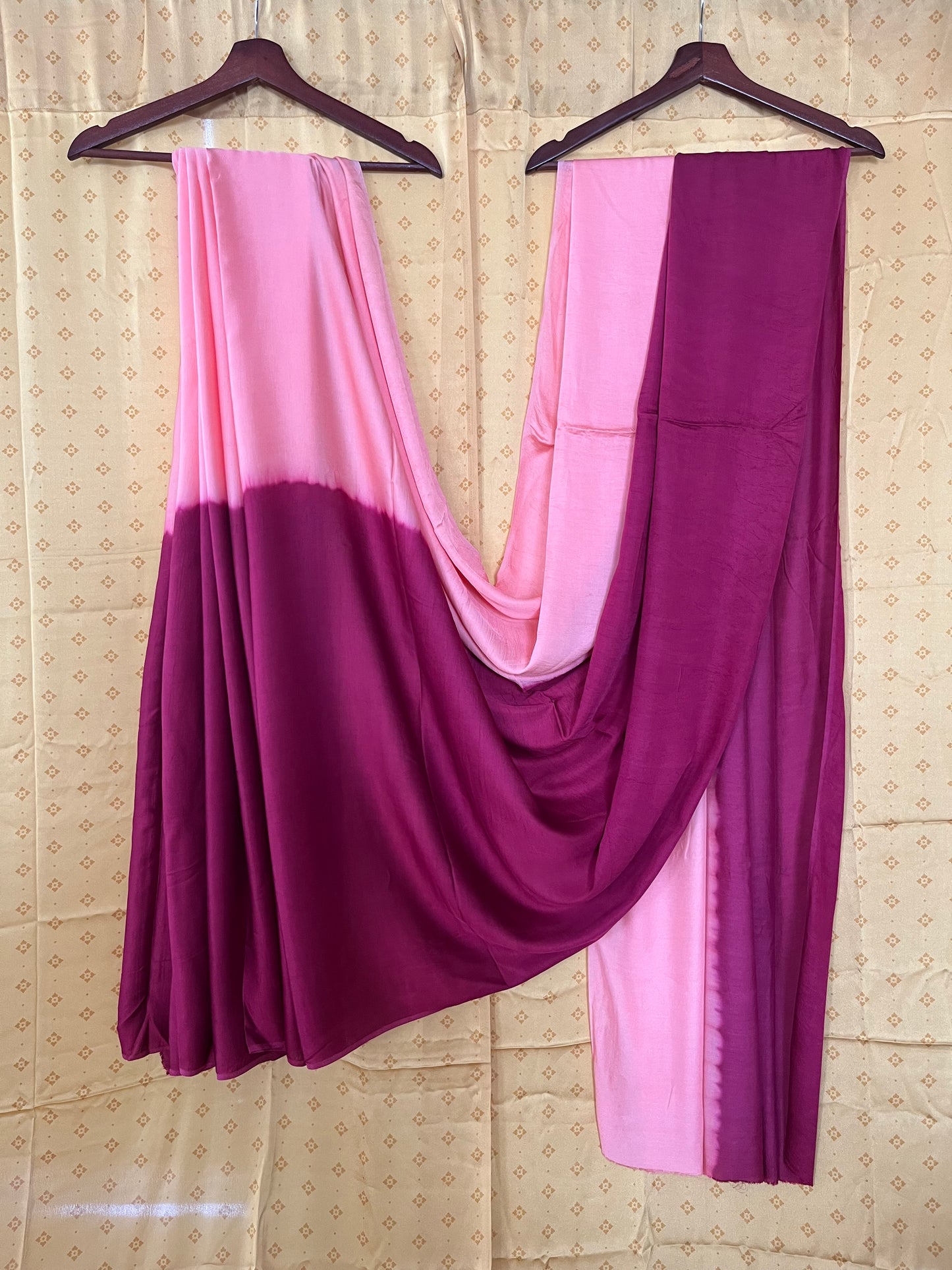 Peach & Maroon Shaded Modal Silk Saree with Blouse Piece, SS1024
