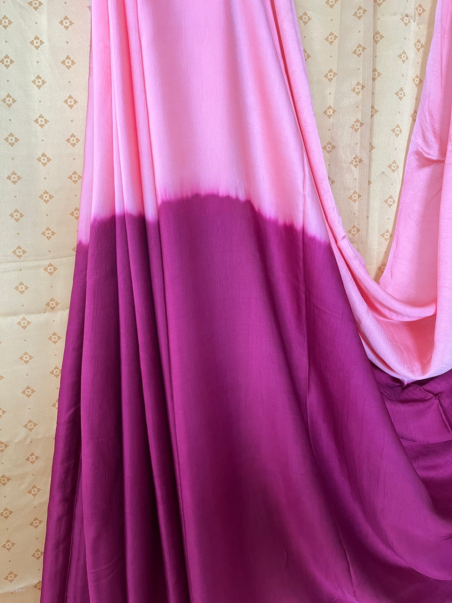 Peach & Maroon Shaded Modal Silk Saree with Blouse Piece, SS1024