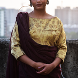 Banarasi Brocade Silk Boatneck Blouse with Lining,  Backopen,  Golden Beige,  BS1152 Banarasi Brocade Silk Boatneck Blouse with Lining,  Backopen,  Golden Beige,  BS1152