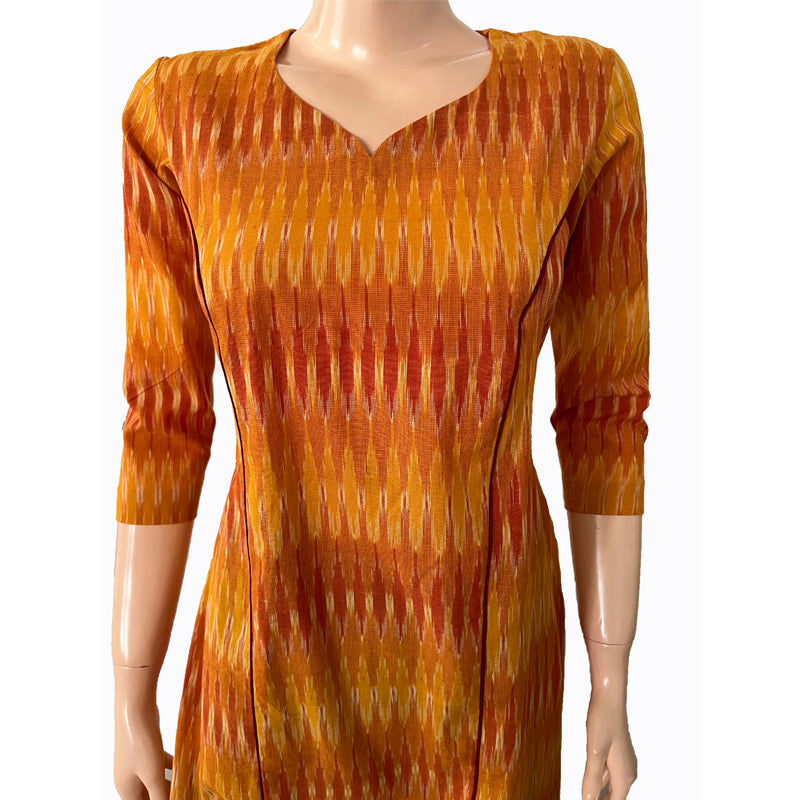 Ikat kurti neck design deals