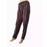 Ajrakh Cotton Striped Pants with Pockets, Fully Elasticated, Multicolor, PN1091 Ajrakh Cotton Striped Pants with Pockets, Fully Elasticated, Multicolor, PN1091