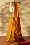 Marigold Yellow with Ikkat Pallu Cotton Saree in Mangalgiri Handwoven Silk, SS1026 Marigold Yellow with Ikkat Pallu Cotton Saree in Mangalgiri Handwoven Silk, SS1026