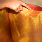 Marigold Yellow with Ikkat Pallu Cotton Saree in Mangalgiri Handwoven Silk, SS1026