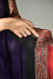 Plum Purple & Ruby Red Modal Silk Saree with Plain body, Ajrakh border Pallu & Blouse Piece, SS1019 Plum Purple & Ruby Red Modal Silk Saree with Plain body, Ajrakh border Pallu & Blouse Piece, SS1019