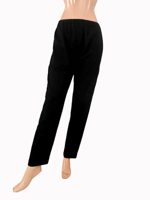 Flex Cotton Pants with Pockets, Fully Elasticated, Black, PN1104