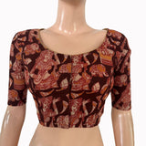 Kalamkari Cotton Round  Neck Blouse ,Black, BK1323.