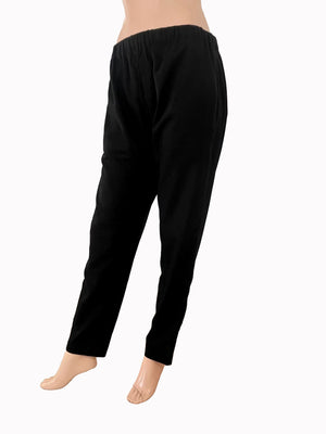 Flex Cotton Pants with Pockets, Fully Elasticated, Black, PN1104