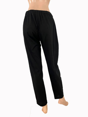 Flex Cotton Pants with Pockets, Fully Elasticated, Black, PN1104