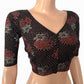 Ajrakh Cotton  V neck Blouse,   Black,  BA1143