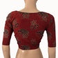 Ajrakh Cotton  V neck Blouse,   Maroon,  BA1144