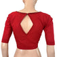 Handloom Flex Cotton V neck Blouse, Keyhole back with Bead work ,  Red, BH1163