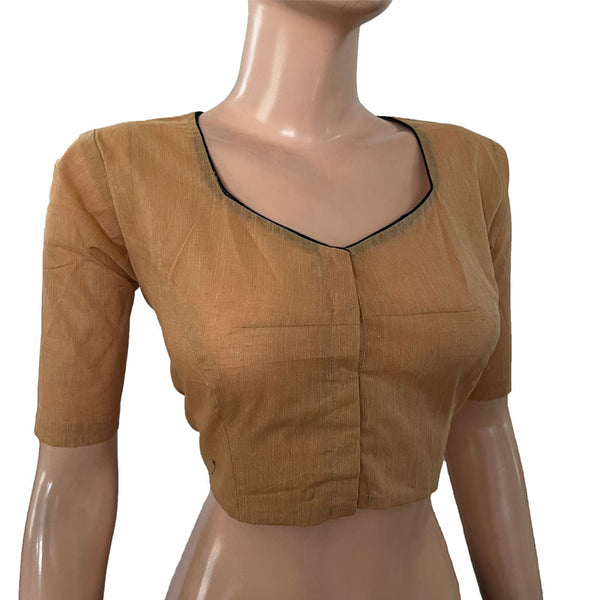 Handloom Cotton  Sweetheart neck Blouse,  Sandal,  BH1252