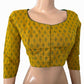 Jacquard Cotton Round neck Blouse with Lining,  Yellow,  BH1261