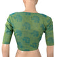 Jacquard Cotton Scallop neck Blouse wit Lining, Parrot Green, BH1271