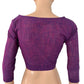 Handloom Slub Cotton Boat neck Blouse  with 3/4 sleeves , Purple , BH1293