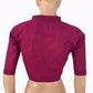 Slub Cotton V  Collar  Blouse ,Purple, BH1314