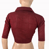 South Cotton Shirt Collar Blouse with Wooden Button Details ,Maroon , BH1315