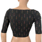 Ikat Cotton Boat neck Blouse, Black, BI1166