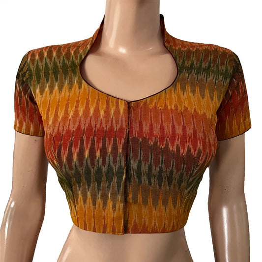 High neck blouse short sleeve outlet