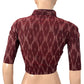 Ikat Cotton High neck Blouse, Brown, BI1174