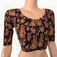 Kalamkari  Cotton  Round neck Blouse,  Black,  BK1273