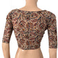 Kalamkari  Cotton  Square - U  neck  Blouse,  Beige - Maroon,  BK1284