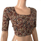 Kalamkari  Cotton  Square - U  neck  Blouse,  Beige - Maroon,  BK1284