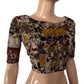 Kalamkari  Mul Cotton  Boat neck  Blouse with Lining,  Multicolor,  BK1285