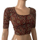 Kalamkari Cotton Square U neck  Blouse , Maroon,  BK1292