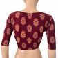 Printed Cotton Pot neck Blouse, Purple,   BP1191