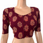Printed Cotton Pot neck Blouse, Purple,   BP1191