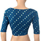 Bandhani Cotton V neck Blouse, Iris Blue, BP1200