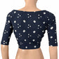 Bandhani Cotton V neck Blouse, Navy Blue, BP1201