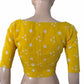 Bandhani Cotton Boat neck Blouse with Lining , Yellow, BP1202