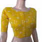 Bandhani Cotton Boat neck Blouse, Yellow, BP1202