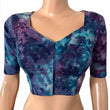 Bathik Cotton Sweetheart neck Blouse, Purple, BP1204