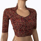 Printed Cotton High neck Blouse, Multicolor, BP1207