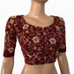 Embroidered Art Silk Round neck Blouse with Lining,  Maroon, BS1167
