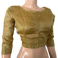 Pure Tusar Silk  Zari woven Boat neck Blouse with 3/4 Sleeves and lining ,Golden Beige, BS1177