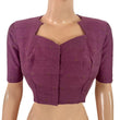 Semi Raw Silk Diamond Neck Blouse with Thread work Patch in back, Golden Butta & Lining, Lavender  - Pink, BS1205