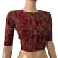 Pure Chanderi Silk Fully Embroidered Close neck Blouse with  Lining,  Maroon, BW1152