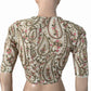 Heavy Embroidered Pure Cotton Close neck Blouse with Keyhole Front & Lining,  Off-White , BW1167