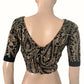 Heavy Embroidered Cotton Boat Neck Blouse with V neck in the Back, Black, BW1170
