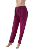 Slub Cotton Pants with Pockets, Fully Elasticated, Majentha , PN1111