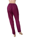 Slub Cotton Pants with Pockets, Fully Elasticated, Majentha , PN1111